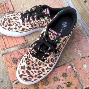 Adidas Women's/Men's VULCRAID3R K Skateboard CG3330 Cheetah Print Sneakers